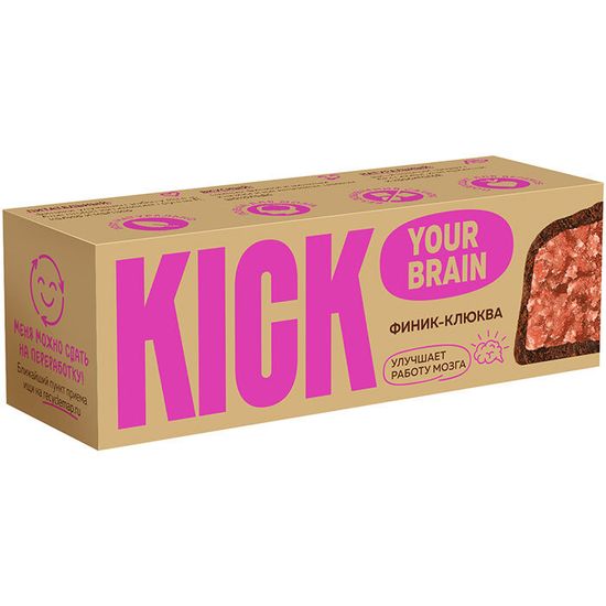 Батончик финиковый с клюквой в шоколаде KICK 45 г/10 шт