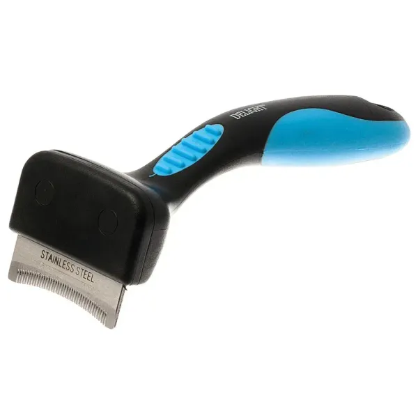 Дешеддер DeLIGHT малый с изгибом для длинношерстных животных малых и средних пород, 40 зубьев