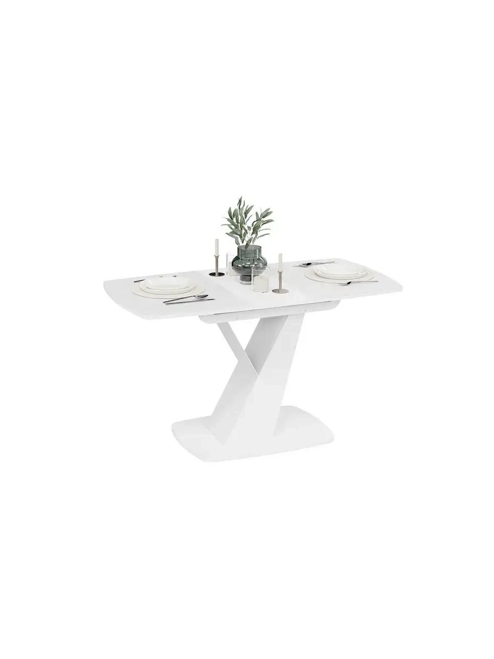 Стол кухонный Белый, 110(141)х75х75 см