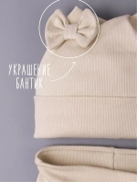 Шапка для девочки с ушками осенняя и снуд