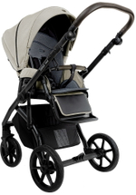 Детская коляска Roan Bass Next 2.0 3 в 1 с автокреслом Pituso Santiso Pro Black BSN/45/2 Marzipan/Black/руч.Cappuccino(2 места)