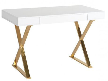 Стол-консоль Ist Casa Рокки, 120х55х76 см, белый, золото