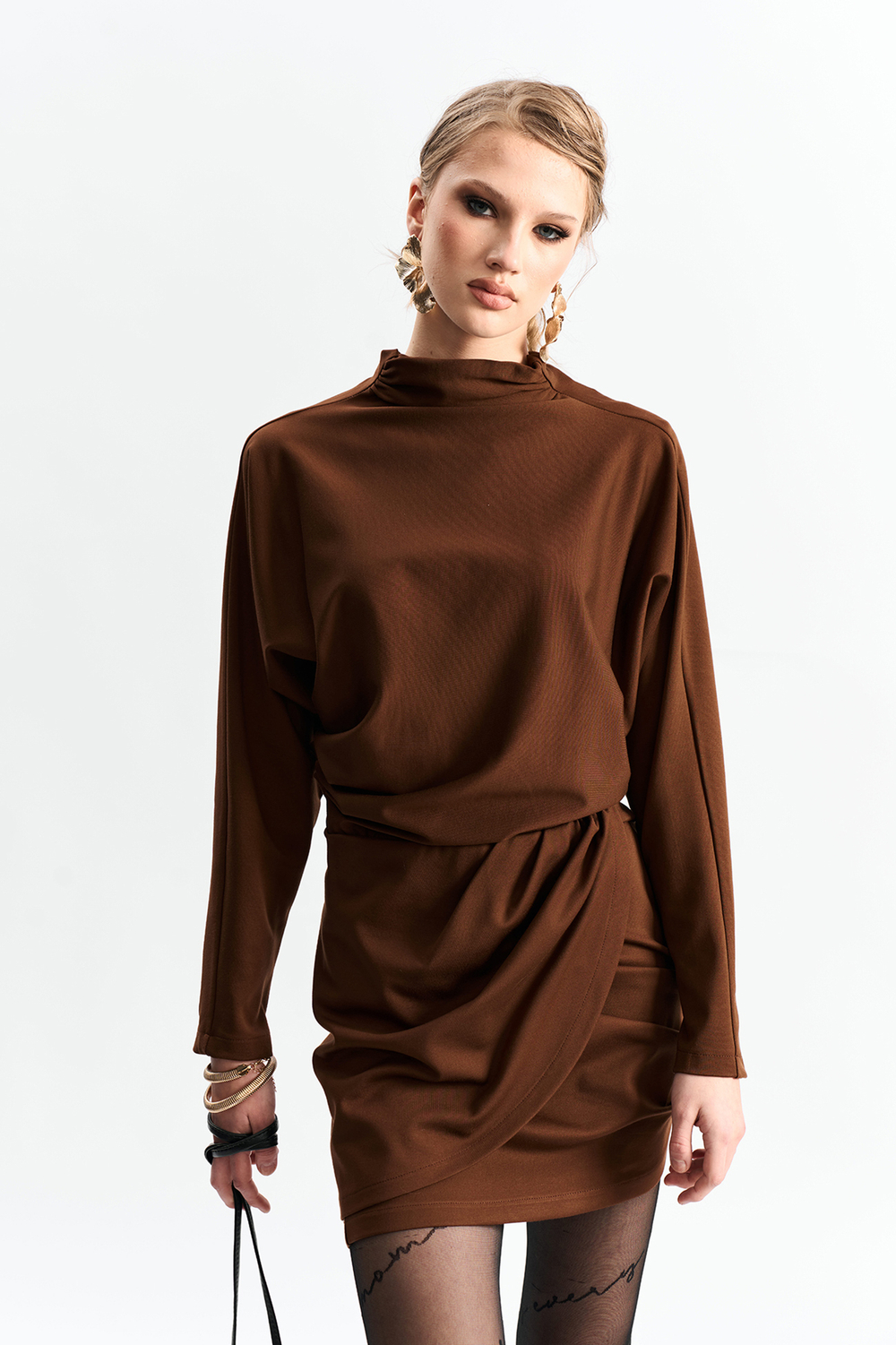Платье мини 1261 корица