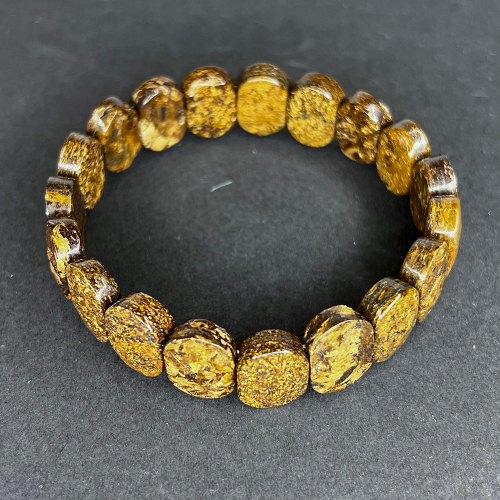 Браслет на резинке Бронзит, из бусин 14х8 мм, 18 см