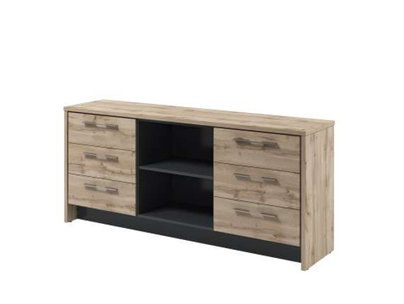 Тумба с нишей и 6 ящиками 2200х520х970 T-13-03