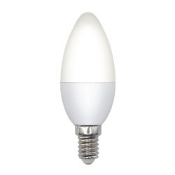 LED-C37-6W-4000K-E14-FR-SLS Лампа светодиодная. Форма свеча. матовая. Белый свет 4000K. ТМ Volpe