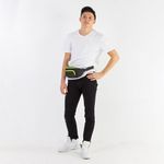 Сумка на пояс BRAUBERG RIO, черная, салатовые детали, 30х12x10 см, 270823