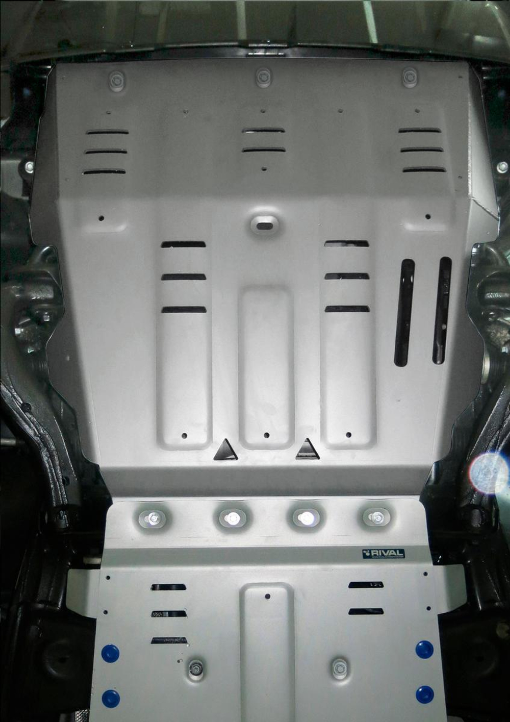 Защита картера Rival для Volkswagen Amarok (V - 2.0D) 2010-2016/Volkswagen Amarok I рестайлинг (V - 2.0D; 3.0D) 2016-2019, штампованная, алюминий 6 мм, с крепежом, 2333.5836.1.6