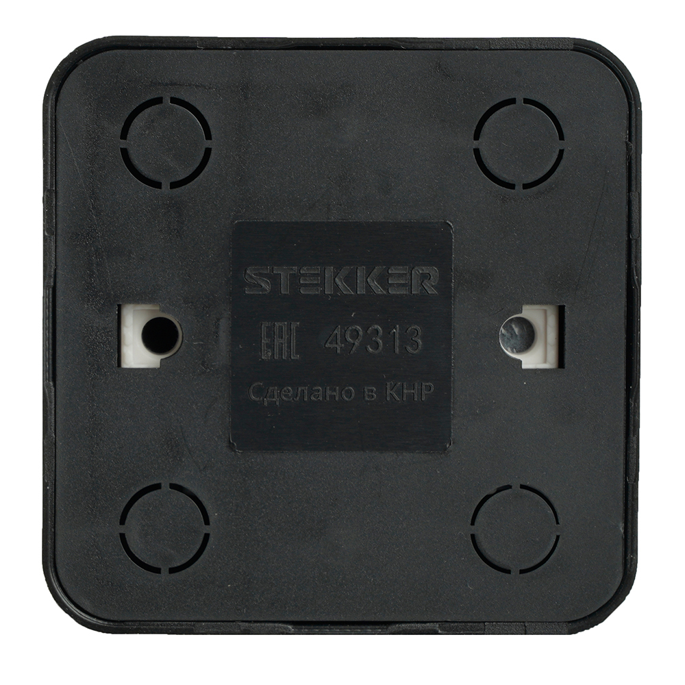 Розетка 1-местная б/з открытой установки, STEKKER, 250В, 10А, IP20, серия София, черный, MST10-11-02 49313