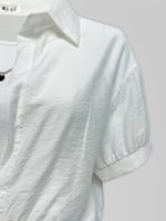 Рубашка ZHZ 3101 однотонная с коротким рукавом и майкой в комплекте