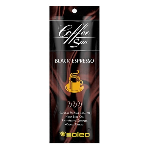 Крем-бронзатор с проявителем загара с маслом ши и кофеином Soleo Coffe Sun Black Espresso 5x15мл