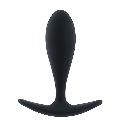 Черная гладкая анальная пробка 9см с ограничительным основанием Bior Toys Sex Expert SEM-55194