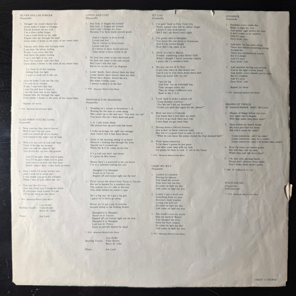 Nazareth- Rampant (Скандинавия 1974г.)