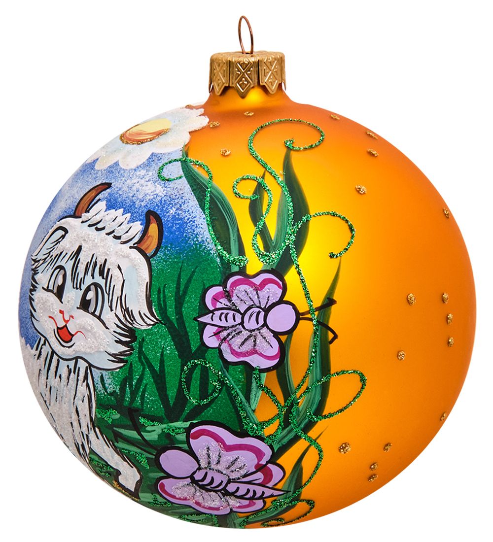 Элита НФШ-1488/1 Ел.украшение Шар «Козлик на лужайке» 100 мм