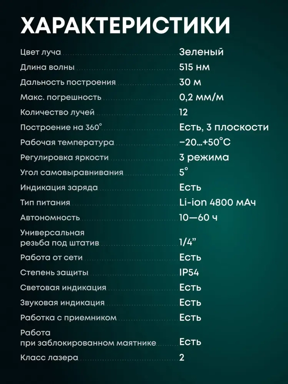 Rokodil / Компактный лазерный уровень 3D, зеленый луч SHARP / RAY AIR, 12 линий, самовыравнивание, аккумулятор на 10 ч, дальность 30 м, максимальная комплектация с пультом и креплением-прищепкой