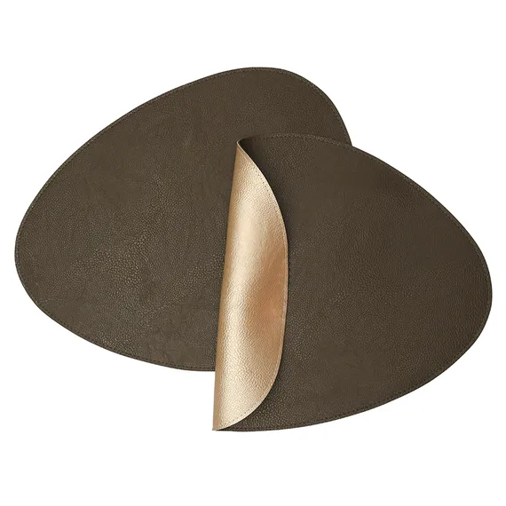 Набор из 2-х двухсторонних сервировочных салфеток drop, 33х41 см, коричневый/карамельный