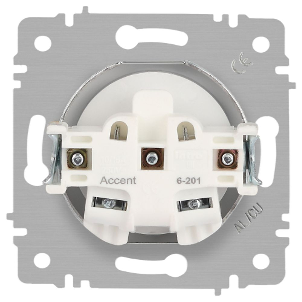 Розетка Intro Accent 6-201-06 2P 16А-250В IP20 СУ AL/CU перламутр