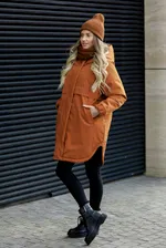 Куртка ko-ko-ko утепленная женская горчично-терракотовая