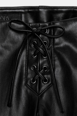 ZARA БРЮКИ FLARE С БАНТОМ, ЧЕРНЫЙ