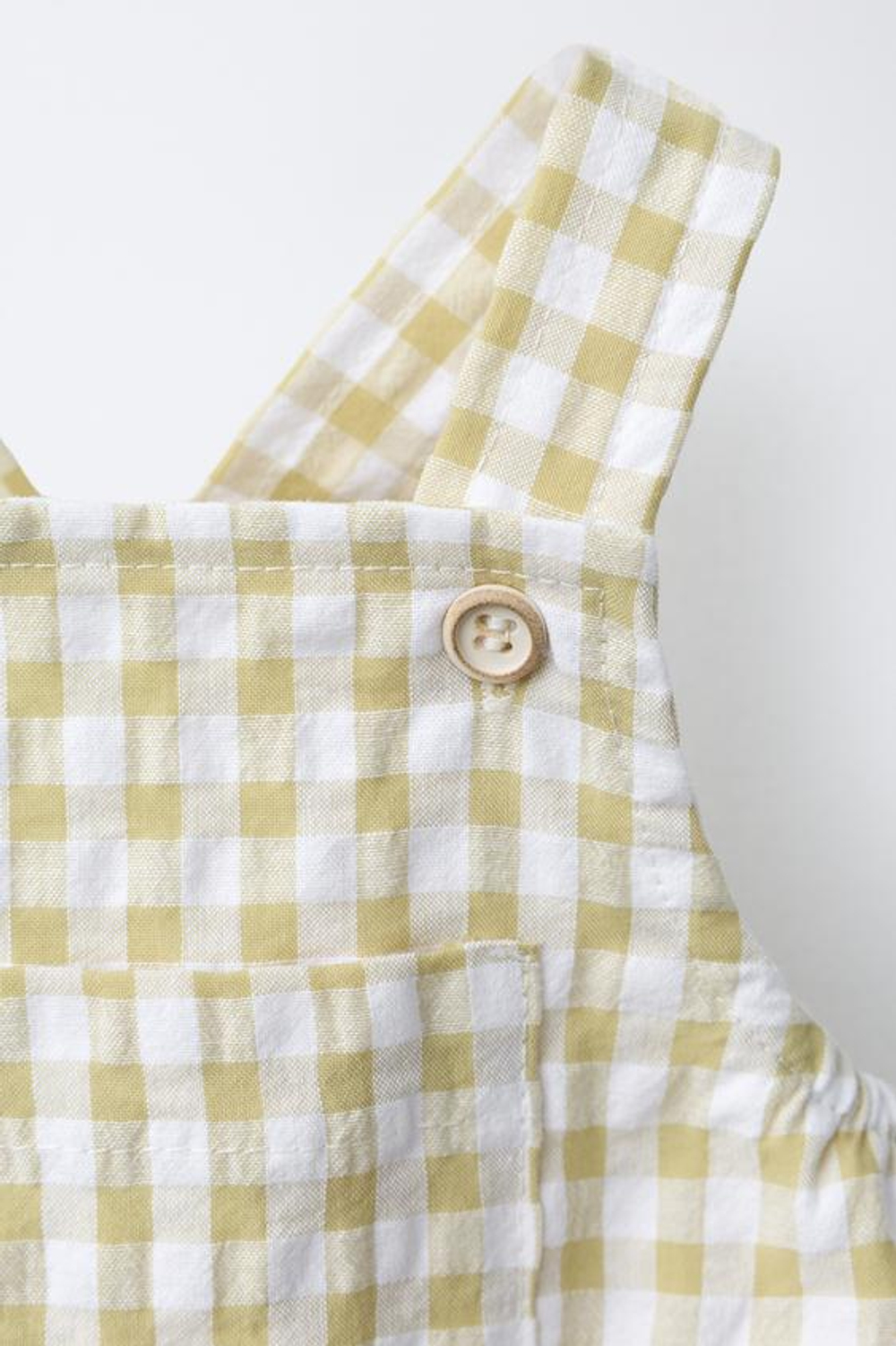 ZARA КОМБИНЕЗОН В КЛЕТКУ ВИШИ, СВЕТЛО-ЗЕЛЕНЫЙ