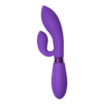 Фиолетовый вибратор 20см с клиторальным отростком Indeep Gina Purple