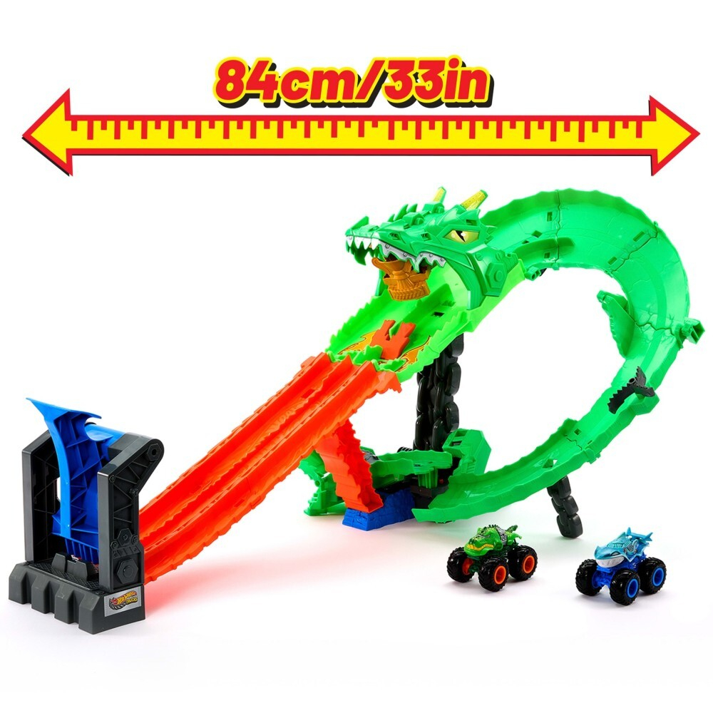 Hot Wheels - Автотрек Monster Trucks DRAGON RACE + 2 машинки JFR06