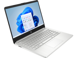 Ноутбук HP14s-fq1020ur 14"(1920x1080 IPS)/AMD Ryzen 3 5300U(2.6Ghz)/8192Mb/256PCISSDGb/noDVD/Int:AMD Radeon Integrated Graphics/Cam/WiFi/41WHr/war 1y/Natural s ilver  /WinHome + RU kbd