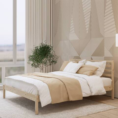 Двуспальная кровать, ТИРАНА, 140х200 см, сосна