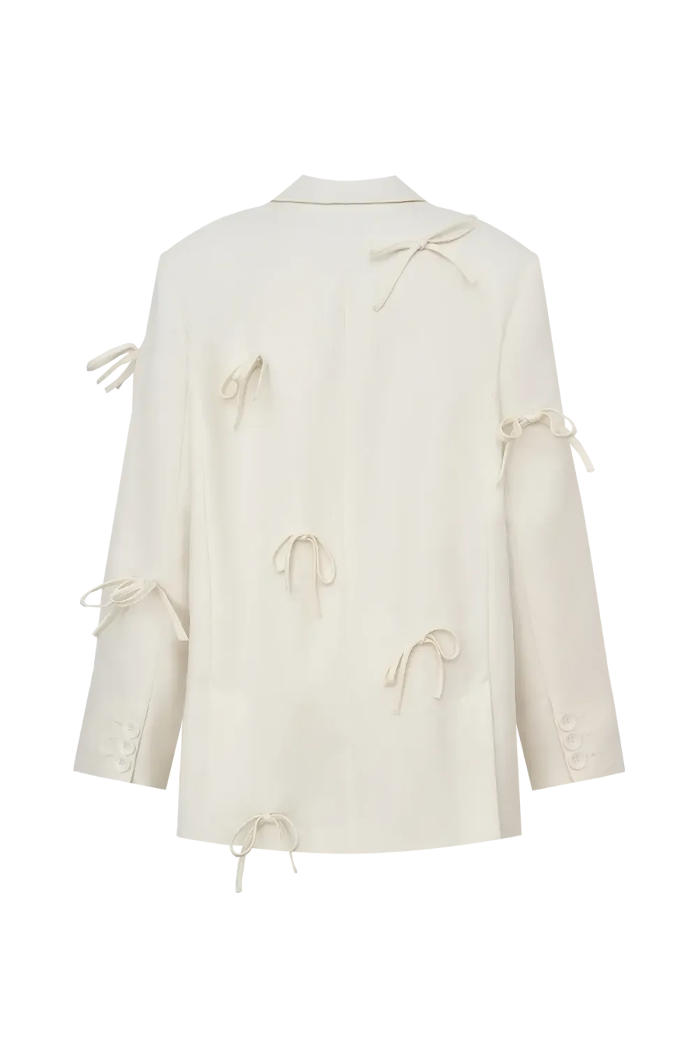 Пиджак объемный ((И сбоку бантик)), молочный