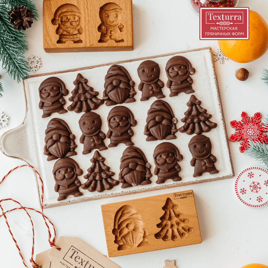Пряничная форма Гном и ёлка