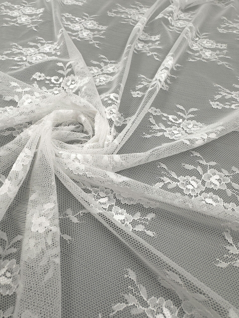 Гипюр эластичный теплый белый ширина 150 см мягкий