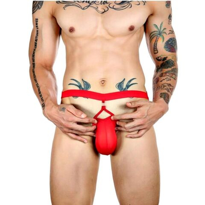 Красные сексуальные трусы-джоки на тонких ремешках (Размер: 4X) (Цвет: красный)