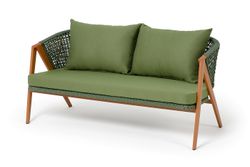 "Амстердам" диван из искусственного ротанга двухместный, цвет зеленый