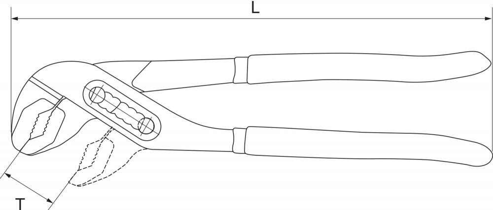 BJP0180 Клещи переставные с коробчатым захватом и ПВХ рукоятками, 180 мм, 0-26 мм