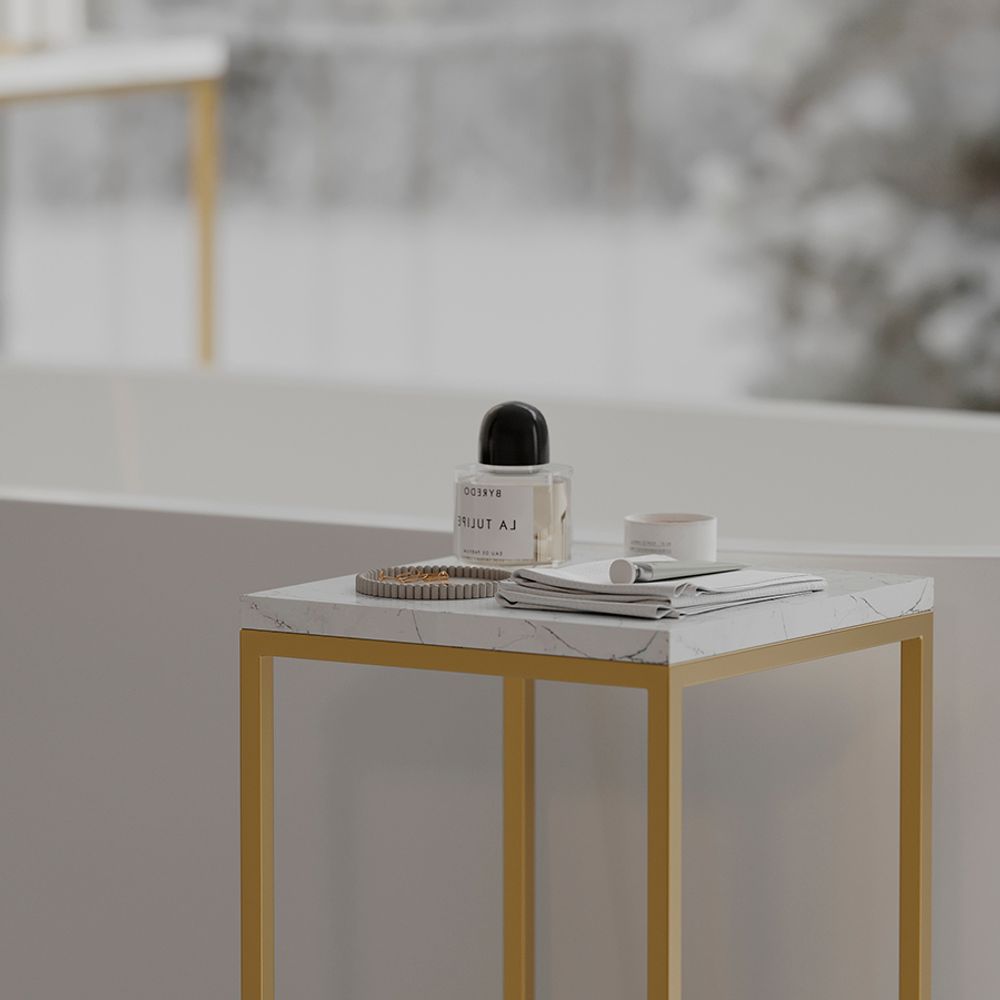 Набор из 2-х столиков Mayen Gold, белые/золотистые