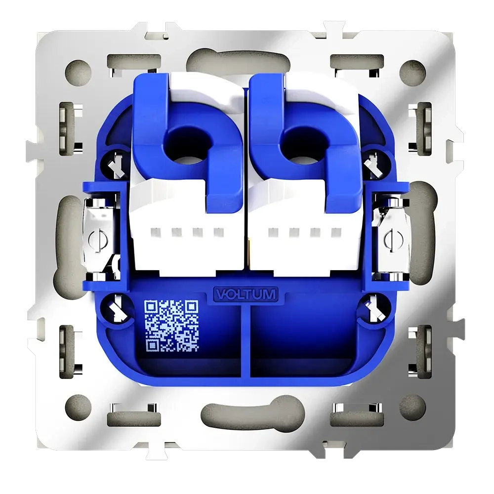 Розетка компьютерная встраиваемая VOLTUM S70 двойная RJ45+RJ45 кат.6, (шелк)