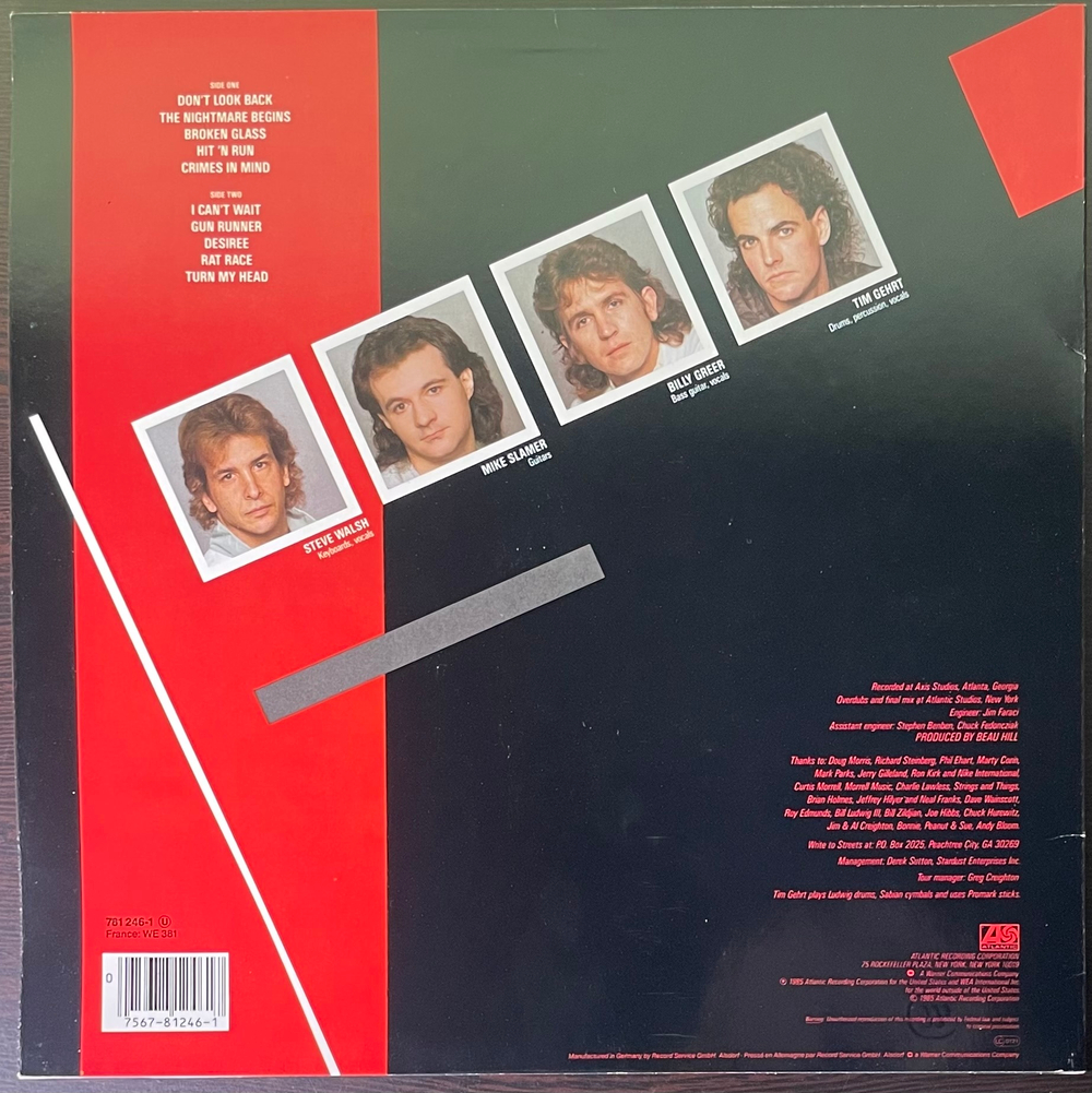 Streets ‎– Crimes In Mind (Германия 1985г.)