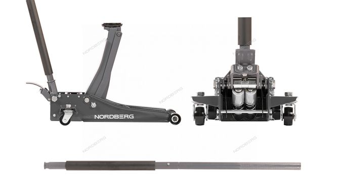 NORDBERG (N32032G) Домкрат подкатной 3,2 т, супернизкий подхват, педаль