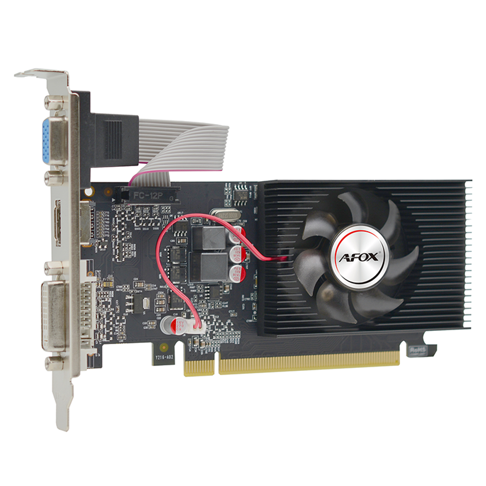 Видеокарта AFOX NVIDIA GeForce GT220, 1Гб GDDR3, 128 бит, LP, Retail, PCIe2.0, 1xFAN, 1-SLOT, 58Вт, VGA, HDMI, DVI (AF220-1024D3L2)