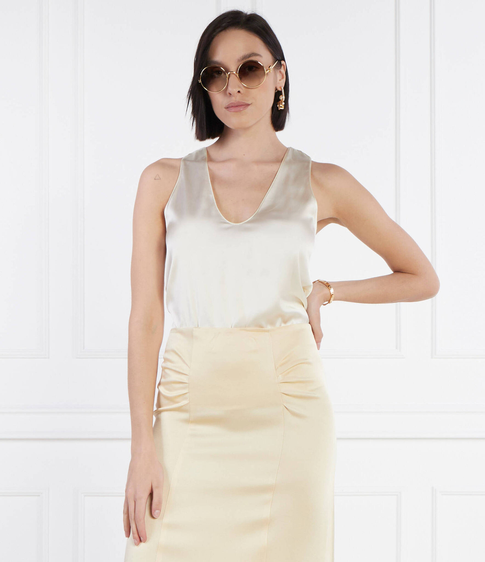 Сатиновый топ Patrizia Pepe - бежевый(2C1561 A644)