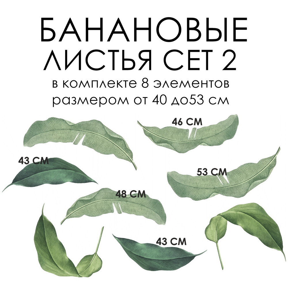 Стикеры БАНАНОВЫЕ ЛИСТЬЯ СЕТ 2