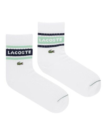 Теннисные носки Lacoste Ribbed Cotton Socks 2P - white/green/navy blue