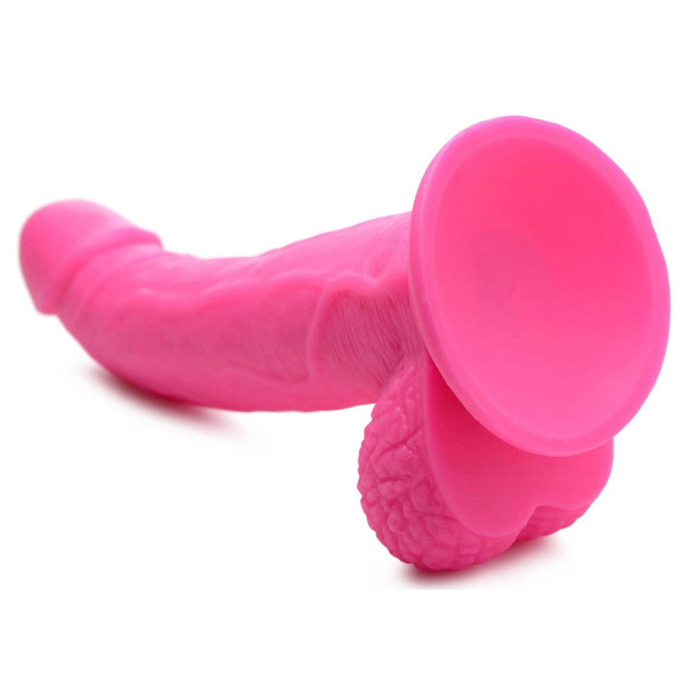 Розовый фаллоимитатор на присоске 7.5" Dildo with Balls - 21,5 см.
