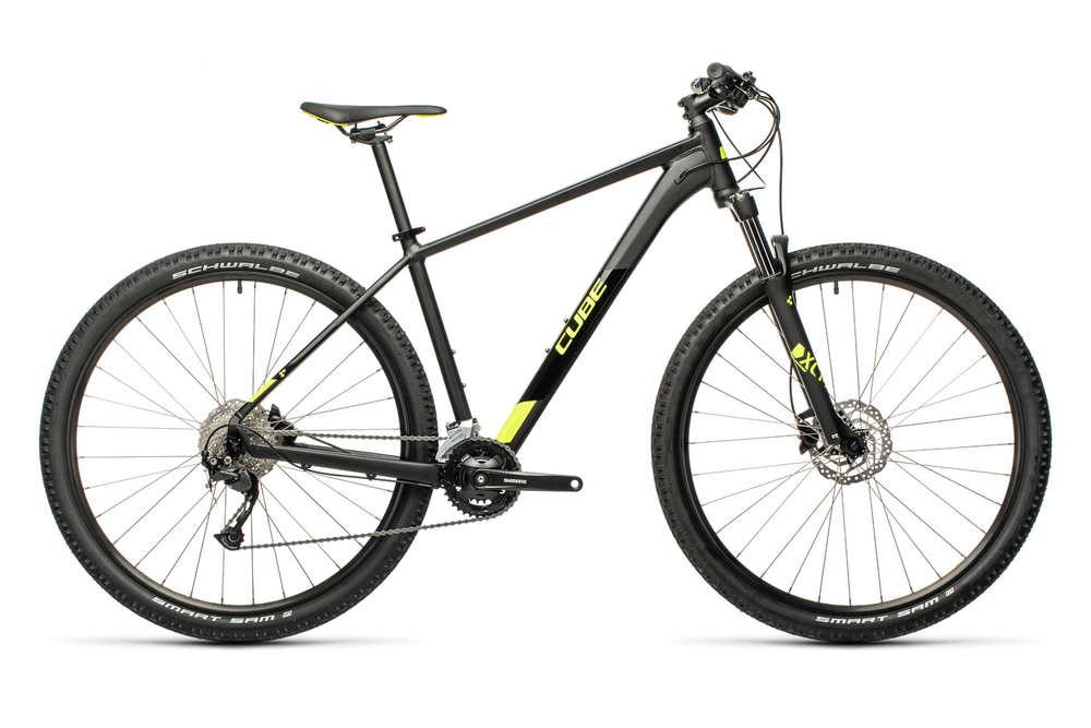Велосипед CUBE 2021 AIM EX 29  black´n´flashyellow  19"