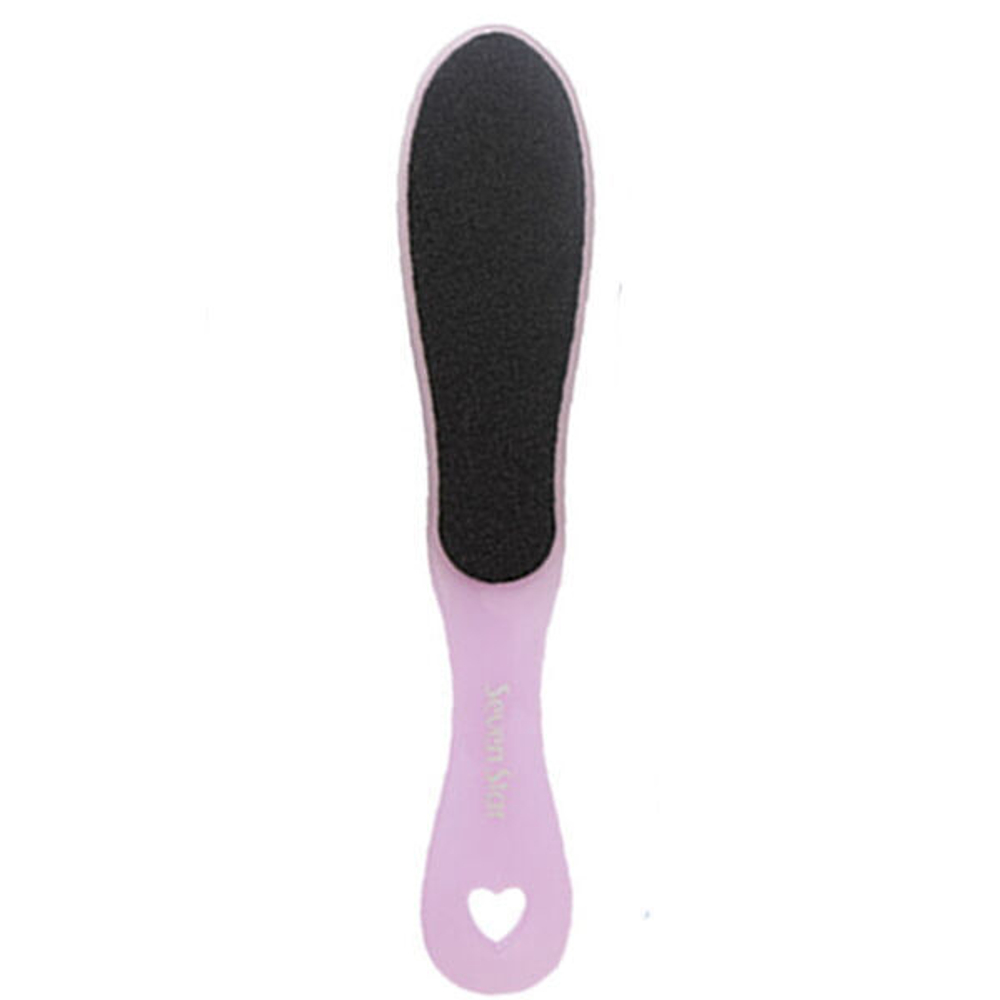 Двухсторонняя пилка для стоп с абразивным покрытием Seven Star Heart Shaped Foot Scrubber #Фиолетовый, 1шт
