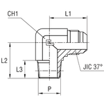 Штуцер FC90 JIC 3/4" NPT3/8"