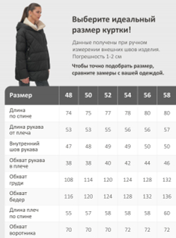Куртка женская зимняя с капюшоном большого размера черного цвета 1170Ch