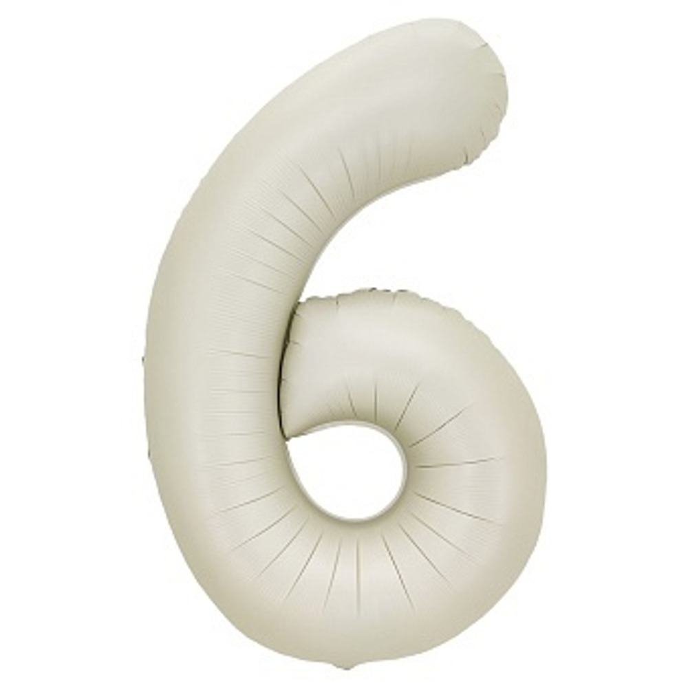 К Цифра 6 Белый песок Сатин 32''/81 см.