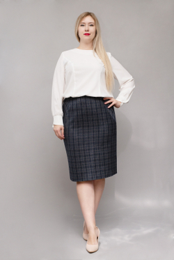 Юбка женская 3228зпа-60, клетка #406Кб013228зпа-60