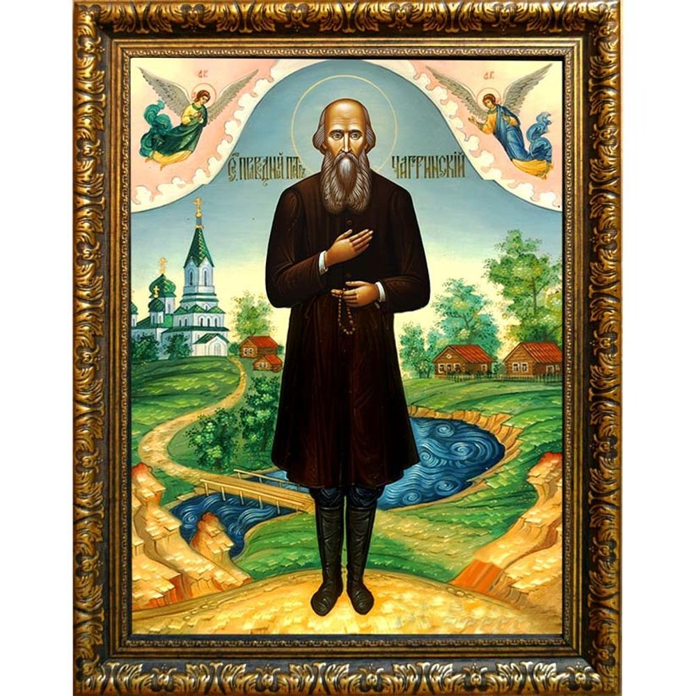 Петр Чагринский преподобный. Икона на холсте.